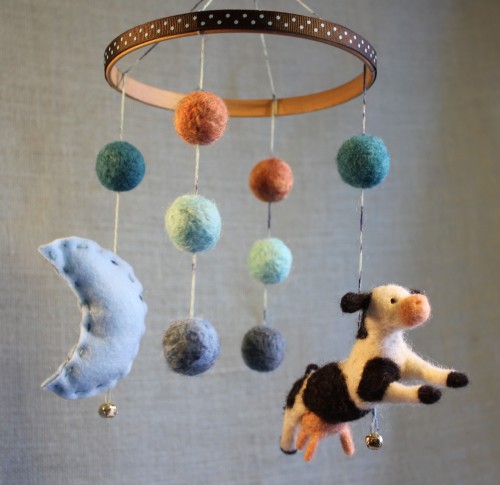 The Cow Jumped Over the Moon - Mobile by Fiber Friends